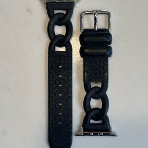 Coach Apple Watch Strap 38 mm and 41 mm Rubber Black Link